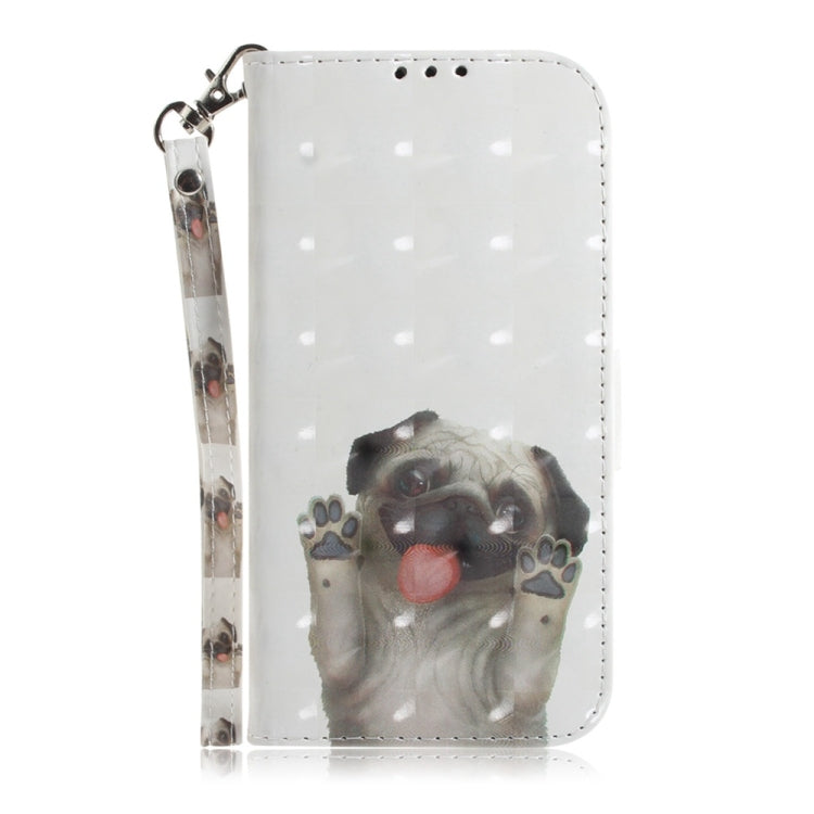 For Samsung Galaxy S25 Ultra 5G 3D Colored Horizontal Flip Leather Phone Case(Pug) - Galaxy S25 Ultra 5G Cases by PMC Jewellery | Online Shopping South Africa | PMC Jewellery | Buy Now Pay Later Mobicred