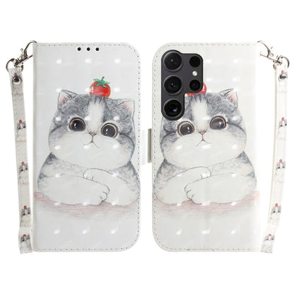 For Samsung Galaxy S25 Ultra 5G 3D Colored Horizontal Flip Leather Phone Case(Cute Cat) - Galaxy S25 Ultra 5G Cases by PMC Jewellery | Online Shopping South Africa | PMC Jewellery | Buy Now Pay Later Mobicred