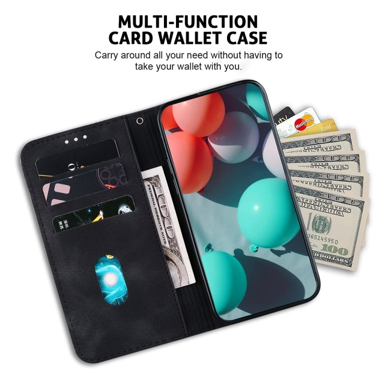 For Samsung Galaxy S25 5G Seven-shaped Embossed Leather Phone Case(Black) - Galaxy S25 5G Cases by PMC Jewellery | Online Shopping South Africa | PMC Jewellery | Buy Now Pay Later Mobicred