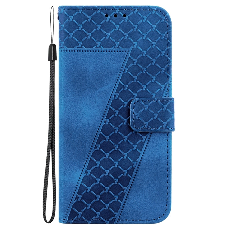 For Samsung Galaxy S25 Ultra 5G Seven-shaped Embossed Leather Phone Case(Blue) - Galaxy S25 Ultra 5G Cases by PMC Jewellery | Online Shopping South Africa | PMC Jewellery | Buy Now Pay Later Mobicred