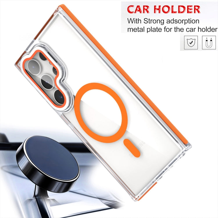 For Samsung Galaxy S24 Ultra 5G Dual-Color Clear Acrylic Hybrid TPU MagSafe Lens Film Phone Case with Holder(Black) - Galaxy S24 Ultra 5G Cases by PMC Jewellery | Online Shopping South Africa | PMC Jewellery | Buy Now Pay Later Mobicred