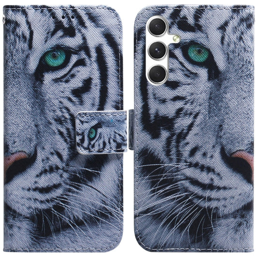 For Samsung Galaxy S25 5G Coloured Drawing Flip Leather Phone Case(Tiger) - Galaxy S25 5G Cases by PMC Jewellery | Online Shopping South Africa | PMC Jewellery | Buy Now Pay Later Mobicred