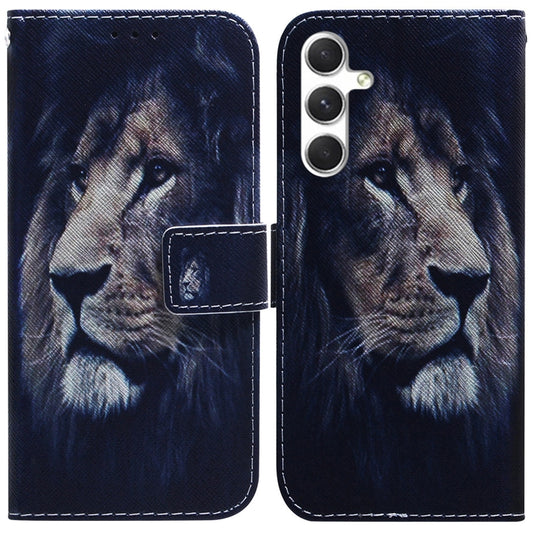 For Samsung Galaxy S25 5G Coloured Drawing Flip Leather Phone Case(Lion) - Galaxy S25 5G Cases by PMC Jewellery | Online Shopping South Africa | PMC Jewellery | Buy Now Pay Later Mobicred