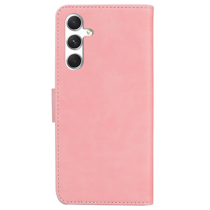 For Samsung Galaxy S25 5G Skin Feel Pure Color Flip Leather Phone Case(Pink) - Galaxy S25 5G Cases by PMC Jewellery | Online Shopping South Africa | PMC Jewellery | Buy Now Pay Later Mobicred