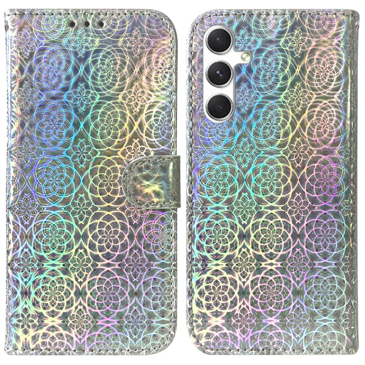 For Samsung Galaxy S25+ 5G Colorful Magnetic Buckle Leather Phone Case(Silver) - Galaxy S25+ 5G Cases by PMC Jewellery | Online Shopping South Africa | PMC Jewellery | Buy Now Pay Later Mobicred