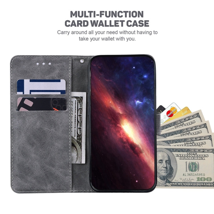 For Samsung Galaxy S25 5G Geometric Embossed Leather Phone Case(Grey) - Galaxy S25 5G Cases by PMC Jewellery | Online Shopping South Africa | PMC Jewellery | Buy Now Pay Later Mobicred