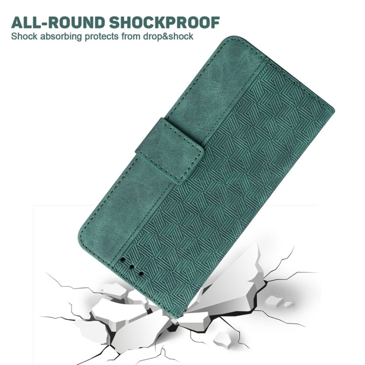 For Samsung Galaxy S25+ 5G Geometric Embossed Leather Phone Case(Green) - Galaxy S25+ 5G Cases by PMC Jewellery | Online Shopping South Africa | PMC Jewellery | Buy Now Pay Later Mobicred