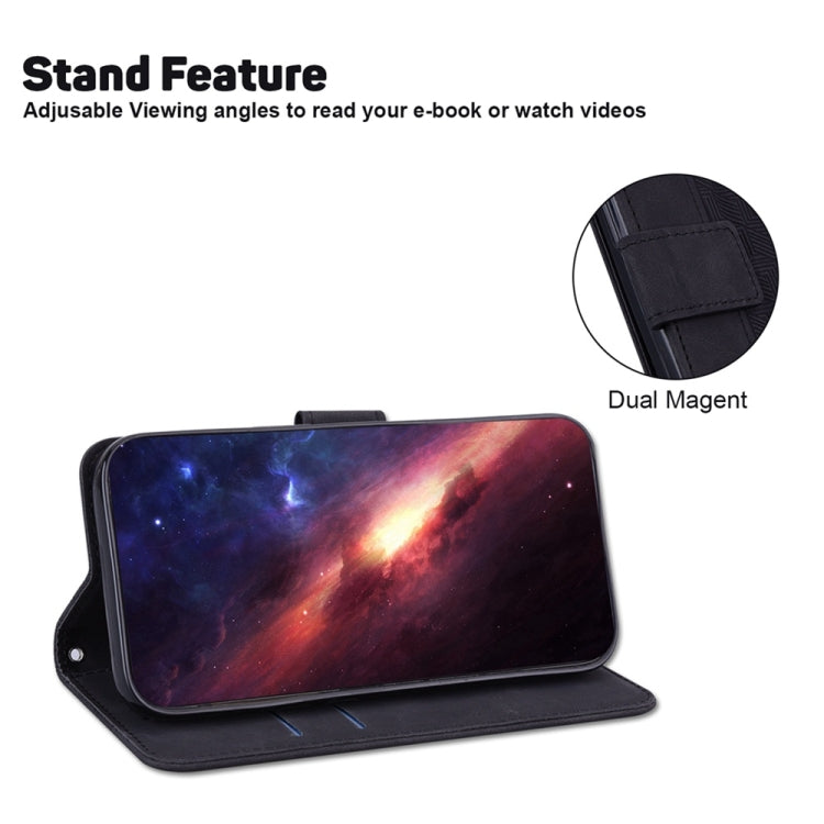 For Samsung Galaxy S25+ 5G Geometric Embossed Leather Phone Case(Black) - Galaxy S25+ 5G Cases by PMC Jewellery | Online Shopping South Africa | PMC Jewellery | Buy Now Pay Later Mobicred