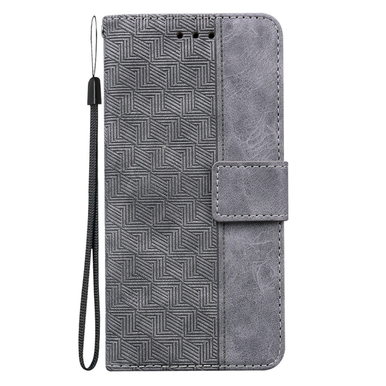 For Samsung Galaxy S25 Ultra 5G Geometric Embossed Leather Phone Case(Grey) - Galaxy S25 Ultra 5G Cases by PMC Jewellery | Online Shopping South Africa | PMC Jewellery | Buy Now Pay Later Mobicred