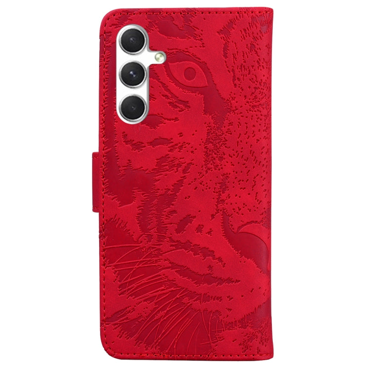 For Samsung Galaxy S25+ 5G Tiger Embossing Pattern Flip Leather Phone Case(Red) - Galaxy S25+ 5G Cases by PMC Jewellery | Online Shopping South Africa | PMC Jewellery | Buy Now Pay Later Mobicred