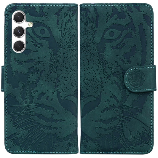 For Samsung Galaxy S25+ 5G Tiger Embossing Pattern Flip Leather Phone Case(Green) - Galaxy S25+ 5G Cases by PMC Jewellery | Online Shopping South Africa | PMC Jewellery | Buy Now Pay Later Mobicred