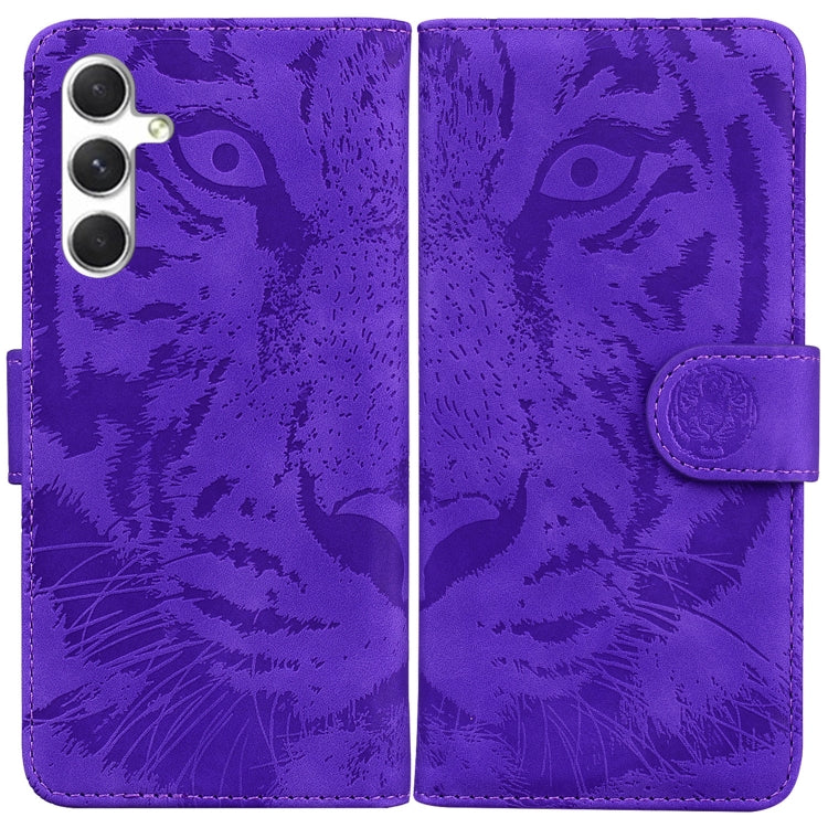 For Samsung Galaxy S25+ 5G Tiger Embossing Pattern Flip Leather Phone Case(Purple) - Galaxy S25+ 5G Cases by PMC Jewellery | Online Shopping South Africa | PMC Jewellery | Buy Now Pay Later Mobicred