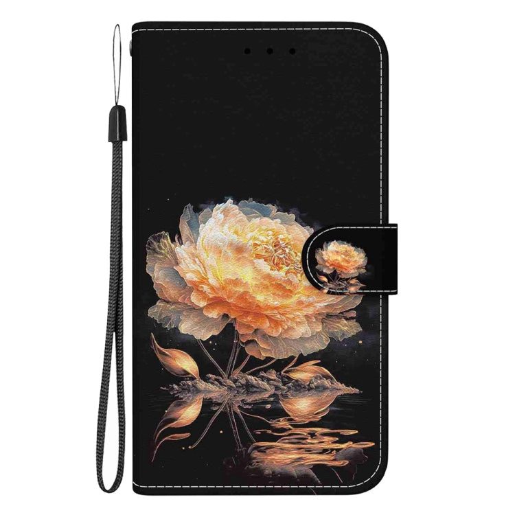 For Samsung Galaxy S25+ 5G Crystal Texture Colored Drawing Leather Phone Case(Gold Peony) - Galaxy S25+ 5G Cases by PMC Jewellery | Online Shopping South Africa | PMC Jewellery | Buy Now Pay Later Mobicred