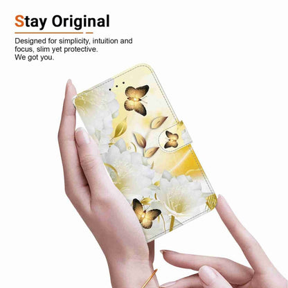 For Samsung Galaxy S25+ 5G Crystal Texture Colored Drawing Leather Phone Case(Gold Butterfly Epiphyllum) - Galaxy S25+ 5G Cases by PMC Jewellery | Online Shopping South Africa | PMC Jewellery | Buy Now Pay Later Mobicred