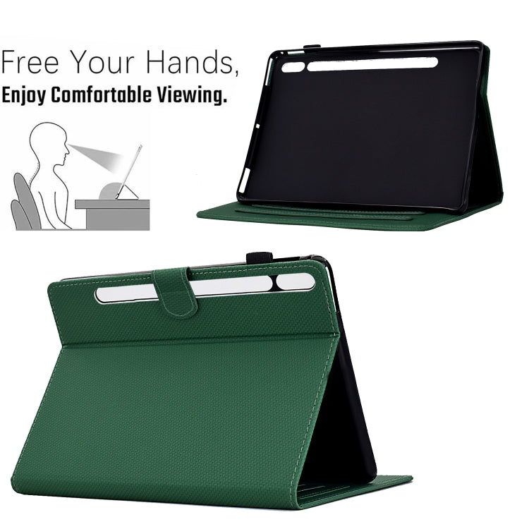 For Samsung Galaxy Tab S9 / S9 FE Solid Color Fiber Texture Smart Tablet Leather Case(Green) - Galaxy Tab S9 Cases by PMC Jewellery | Online Shopping South Africa | PMC Jewellery | Buy Now Pay Later Mobicred