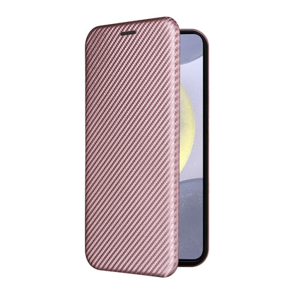 For Samsung Galaxy S25+ 5G Carbon Fiber Texture Flip Leather Phone Case(Pink) - Galaxy S25+ 5G Cases by PMC Jewellery | Online Shopping South Africa | PMC Jewellery | Buy Now Pay Later Mobicred