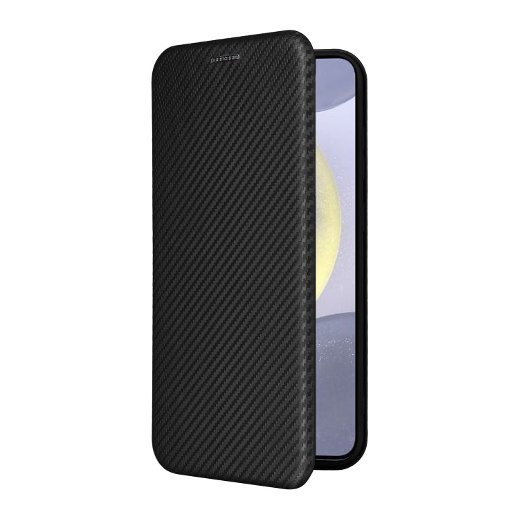 For Samsung Galaxy S25 5G Carbon Fiber Texture Flip Leather Phone Case(Black) - Galaxy S25 5G Cases by PMC Jewellery | Online Shopping South Africa | PMC Jewellery | Buy Now Pay Later Mobicred