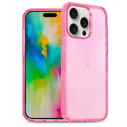 For iPhone 16 Pro Glitter Powder TPU Hybrid PC Phone Case(Pink) - iPhone 16 Pro Cases by PMC Jewellery | Online Shopping South Africa | PMC Jewellery | Buy Now Pay Later Mobicred