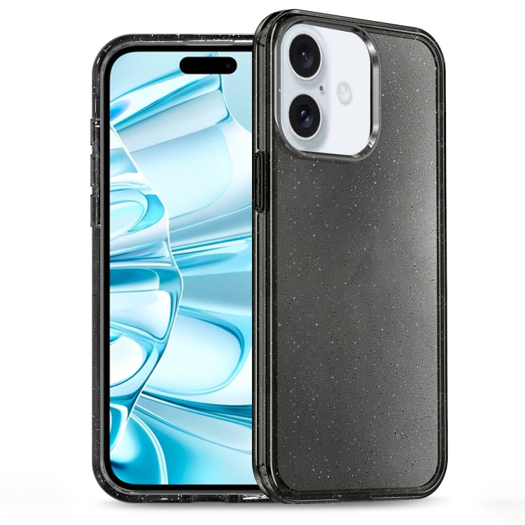 For iPhone 16 Glitter Powder TPU Hybrid PC Phone Case(Black) - iPhone 16 Cases by PMC TechLife | Online Shopping South Africa | PMC TechLife | Buy Now Pay Later Mobicred
