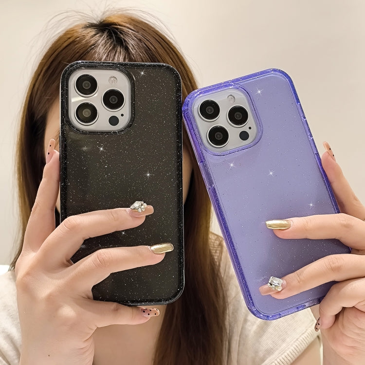 For iPhone 16 Glitter Powder TPU Hybrid PC Phone Case(Purple) - iPhone 16 Cases by PMC TechLife | Online Shopping South Africa | PMC TechLife | Buy Now Pay Later Mobicred