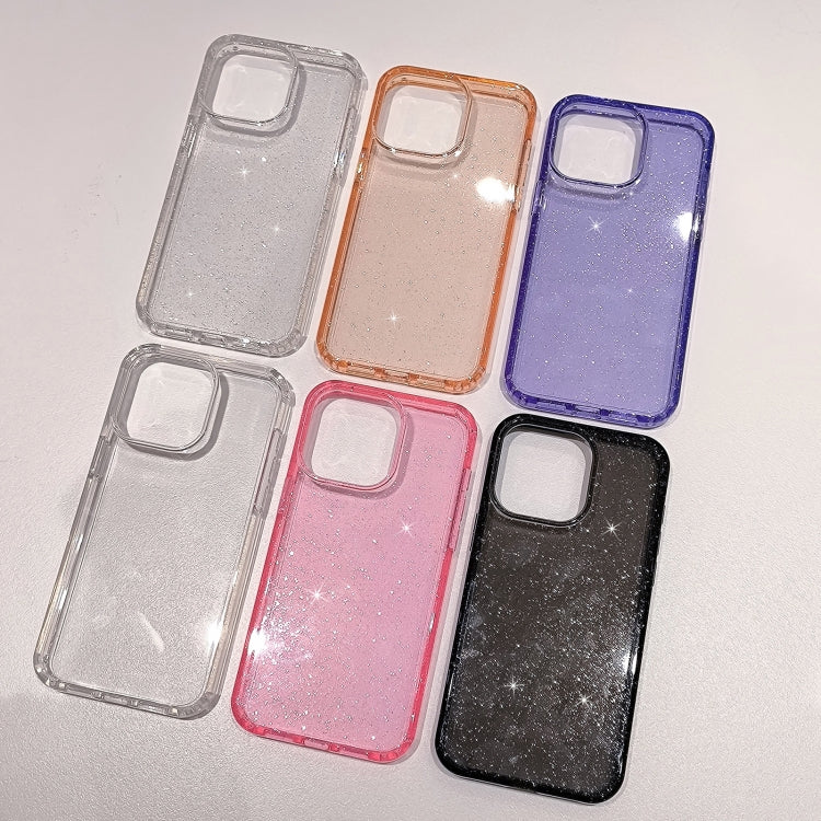 For iPhone 16 Plus Glitter Powder TPU Hybrid PC Phone Case(Transparent) - iPhone 16 Plus Cases by PMC Jewellery | Online Shopping South Africa | PMC Jewellery | Buy Now Pay Later Mobicred