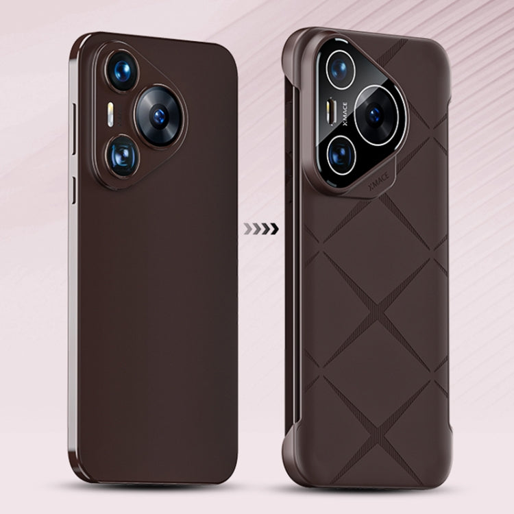 For Huawei Pura 70 Borderless Upshrink Camera Protection Phone Case(Brown) - Huawei Cases by PMC Jewellery | Online Shopping South Africa | PMC Jewellery | Buy Now Pay Later Mobicred