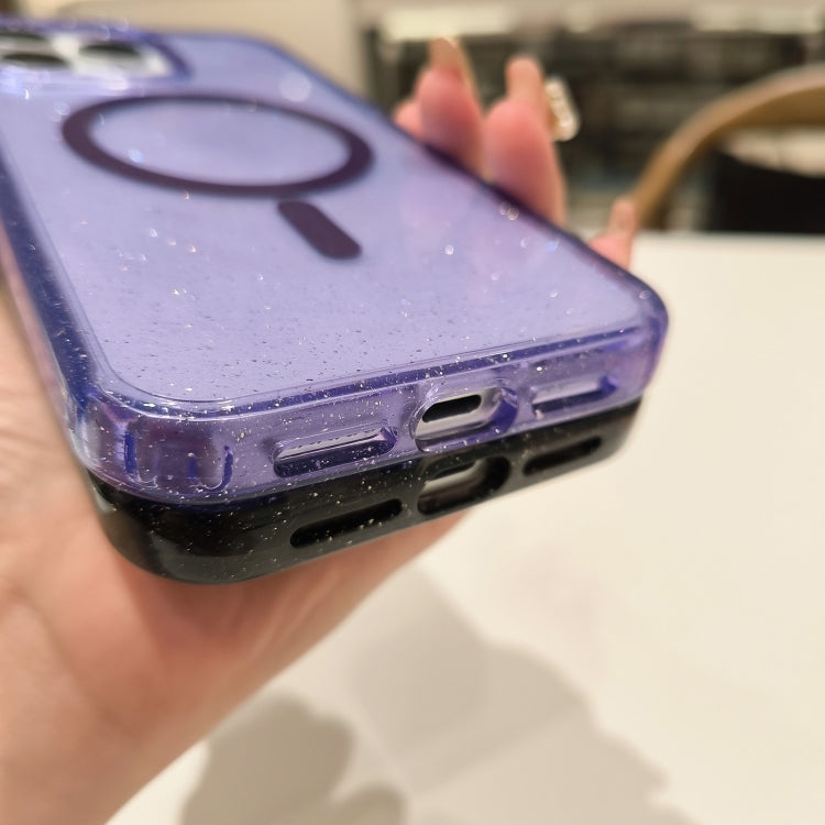 For iPhone 16 Pro Max Glitter Powder TPU Hybrid PC MagSafe Phone Case(Translucent) - iPhone 16 Pro Max Cases by PMC TechLife | Online Shopping South Africa | PMC TechLife | Buy Now Pay Later Mobicred