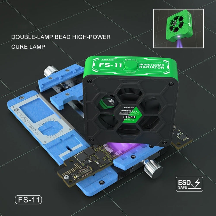 Mijing FS-11 Cooling + UV Curing + Smoke Extraction Honeycomb Radiating Fan(Black) - Others by MIJING | Online Shopping South Africa | PMC TechLife | Buy Now Pay Later Mobicred