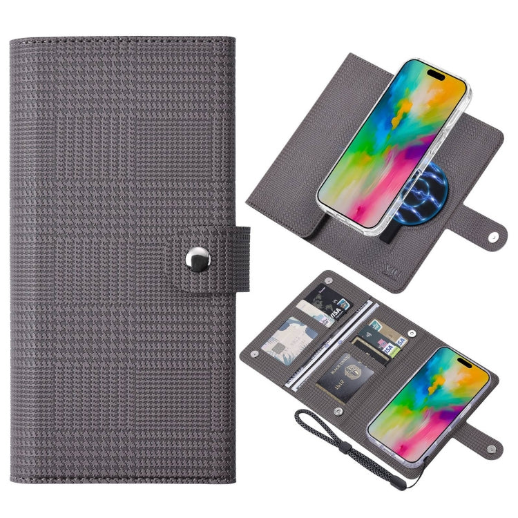 For iPhone 16 Pro Max ViLi GHA-C Series RFID MagSafe Magnetic Flip Leather Phone Case(Grey) - iPhone 16 Pro Max Cases by ViLi | Online Shopping South Africa | PMC Jewellery | Buy Now Pay Later Mobicred