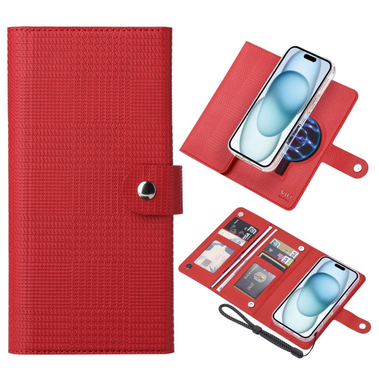 For iPhone 15 ViLi GHA-C Series RFID MagSafe Magnetic Flip Leather Phone Case(Red) - iPhone 15 Cases by ViLi | Online Shopping South Africa | PMC Jewellery | Buy Now Pay Later Mobicred