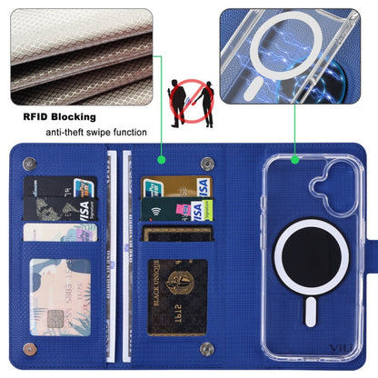 For iPhone 15 Pro ViLi GHA-C Series RFID MagSafe Magnetic Flip Leather Phone Case(Blue) - iPhone 15 Pro Cases by ViLi | Online Shopping South Africa | PMC Jewellery | Buy Now Pay Later Mobicred