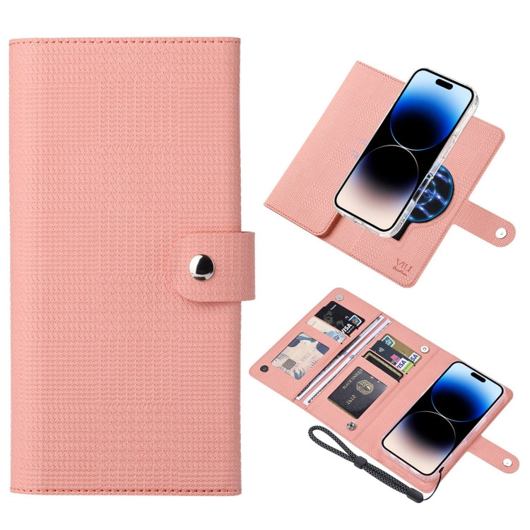 For iPhone 14 Pro ViLi GHA-C Series RFID MagSafe Magnetic Flip Leather Phone Case(Pink) - iPhone 14 Pro Cases by ViLi | Online Shopping South Africa | PMC Jewellery | Buy Now Pay Later Mobicred