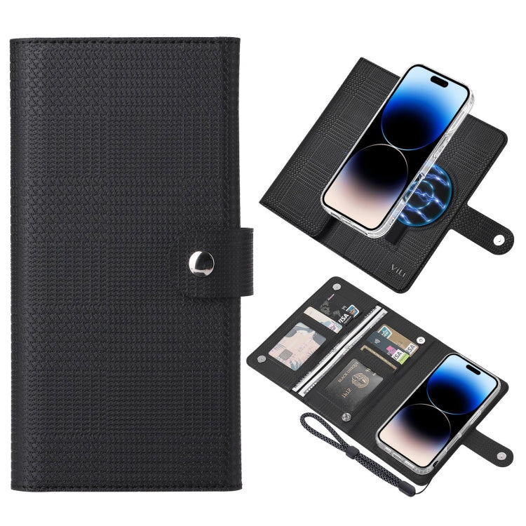 For iPhone 14 Pro ViLi GHA-C Series RFID MagSafe Magnetic Flip Leather Phone Case(Black) - iPhone 14 Pro Cases by ViLi | Online Shopping South Africa | PMC Jewellery | Buy Now Pay Later Mobicred