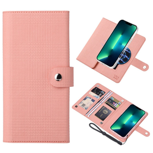 For iPhone 13 Pro Max ViLi GHA-C Series RFID MagSafe Magnetic Flip Leather Phone Case(Pink) - iPhone 13 Pro Max Cases by ViLi | Online Shopping South Africa | PMC Jewellery | Buy Now Pay Later Mobicred