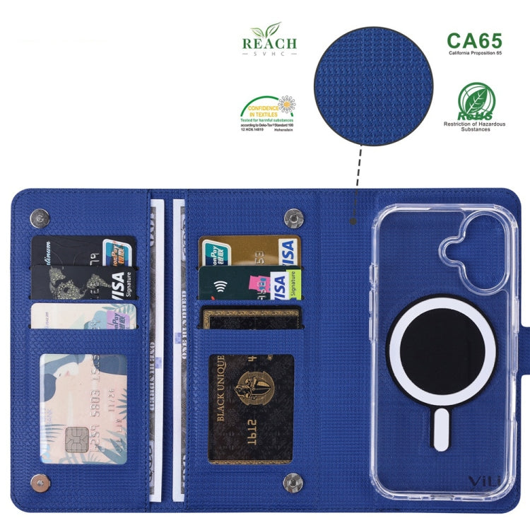 For iPhone 13 Pro Max ViLi GHA-C Series RFID MagSafe Magnetic Flip Leather Phone Case(Blue) - iPhone 13 Pro Max Cases by ViLi | Online Shopping South Africa | PMC Jewellery | Buy Now Pay Later Mobicred