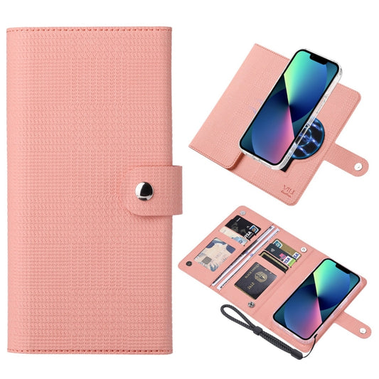 For iPhone 13 ViLi GHA-C Series RFID MagSafe Magnetic Flip Leather Phone Case(Pink) - iPhone 13 Cases by ViLi | Online Shopping South Africa | PMC Jewellery | Buy Now Pay Later Mobicred