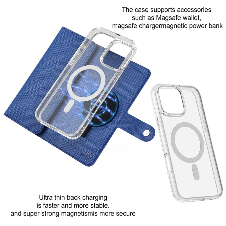 For iPhone 15 Pro ViLi GHB-C Series RFID MagSafe Magnetic Flip Leather Phone Case(Blue) - iPhone 15 Pro Cases by ViLi | Online Shopping South Africa | PMC Jewellery | Buy Now Pay Later Mobicred