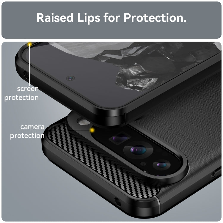 For Google Pixel 9 Pro XL Brushed Texture Carbon Fiber TPU Phone Case(Black) - Google Cases by PMC TechLife | Online Shopping South Africa | PMC TechLife | Buy Now Pay Later Mobicred