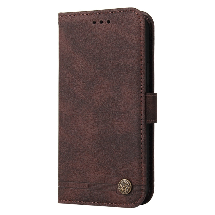 For Redmi K70 Ultra Skin Feel Life Tree Metal Button Leather Phone Case(Brown) - Xiaomi Cases by PMC Jewellery | Online Shopping South Africa | PMC Jewellery | Buy Now Pay Later Mobicred