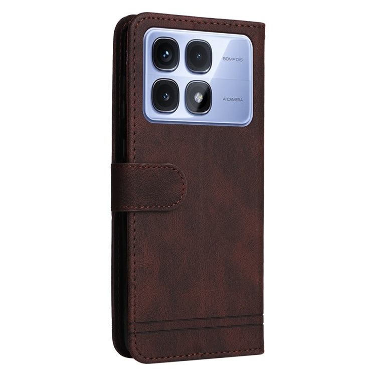 For Redmi K70 Ultra Skin Feel Life Tree Metal Button Leather Phone Case(Brown) - Xiaomi Cases by PMC Jewellery | Online Shopping South Africa | PMC Jewellery | Buy Now Pay Later Mobicred