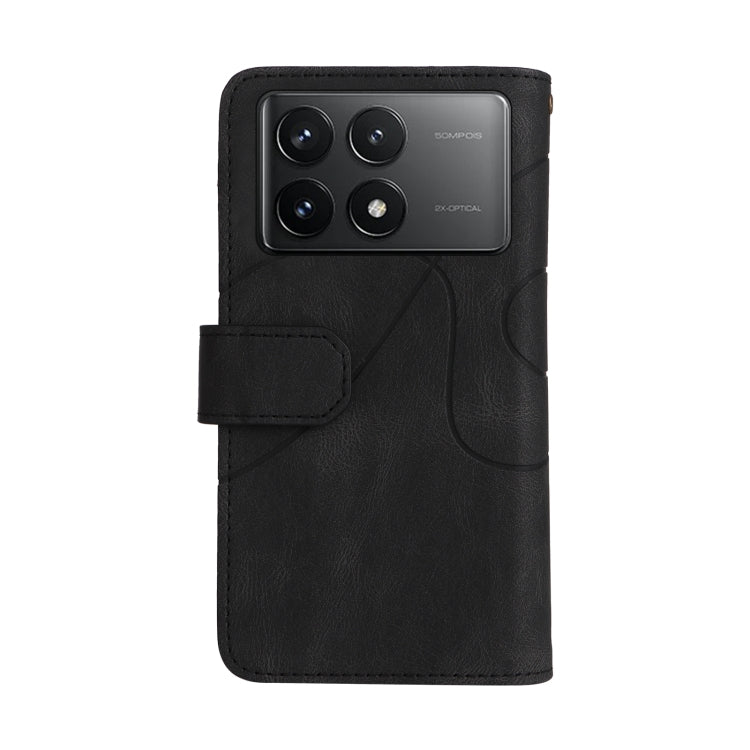 For Redmi K70 Dual-color 9 Card Slots Zipper Wallet Leather Phone Case(Black) - K70 Cases by PMC Jewellery | Online Shopping South Africa | PMC Jewellery | Buy Now Pay Later Mobicred