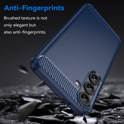 For Samsung Galaxy S25+ 5G Carbon Fiber Brushed Texture TPU Phone Case(Blue) - Galaxy S25+ 5G Cases by PMC Jewellery | Online Shopping South Africa | PMC Jewellery | Buy Now Pay Later Mobicred