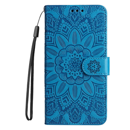 For Redmi K70 Ultra Embossed Sunflower Leather Phone Case(Blue) - Xiaomi Cases by PMC Jewellery | Online Shopping South Africa | PMC Jewellery | Buy Now Pay Later Mobicred