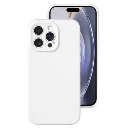 For iPhone 16 Pro Max Precise Hole Liquid Silicone Jelly Color Full Coverage Phone Case(White) - iPhone 16 Pro Max Cases by PMC Jewellery | Online Shopping South Africa | PMC Jewellery | Buy Now Pay Later Mobicred