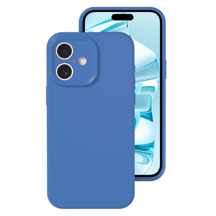 For iPhone 16 Precise Hole Liquid Silicone Jelly Color Full Coverage Phone Case(Navy Blue) - iPhone 16 Cases by PMC Jewellery | Online Shopping South Africa | PMC Jewellery | Buy Now Pay Later Mobicred