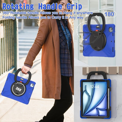 For iPad Air 13 2024 Silicone Hybrid PC Tablet Case with Holder & Shoulder Strap(Blue) - iPad Air 13 2024 Cases by PMC Jewellery | Online Shopping South Africa | PMC Jewellery | Buy Now Pay Later Mobicred