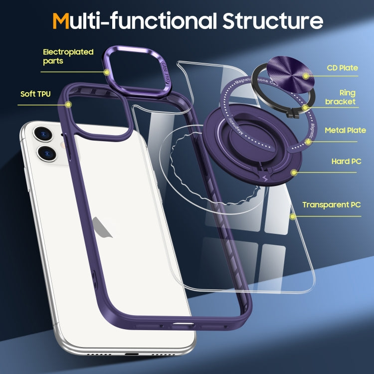 For iPhone 16 Magnetic Rotating Ring Holder Phone Case(Dark Purple) - iPhone 16 Cases by PMC Jewellery | Online Shopping South Africa | PMC Jewellery | Buy Now Pay Later Mobicred