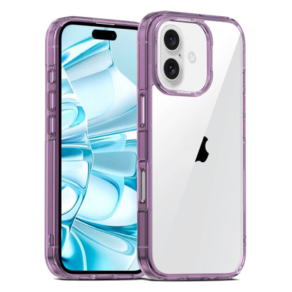 For iPhone 16 Plus PC Hybrid TPU Full Coverage Shockproof Phone Case(Transparent Purple) - iPhone 16 Plus Cases by PMC Jewellery | Online Shopping South Africa | PMC Jewellery | Buy Now Pay Later Mobicred