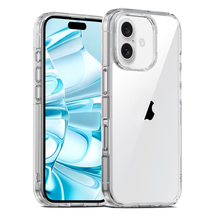 For iPhone 16 PC Hybrid TPU Full Coverage Shockproof Phone Case(Transparent) - iPhone 16 Cases by PMC TechLife | Online Shopping South Africa | PMC TechLife | Buy Now Pay Later Mobicred