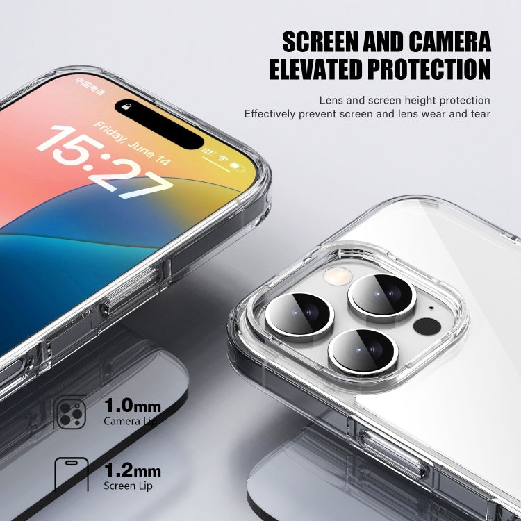 For iPhone 16 PC Hybrid TPU Full Coverage Shockproof Phone Case(Transparent) - iPhone 16 Cases by PMC TechLife | Online Shopping South Africa | PMC TechLife | Buy Now Pay Later Mobicred